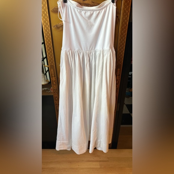 Free People Onda Drop Waist Tube Midi Dress Ivory L - Picture 2 of 9